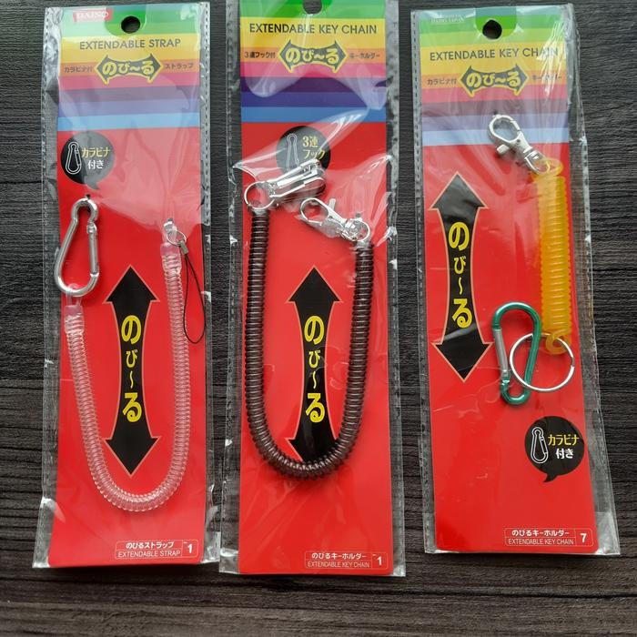 

promo daiso spring holder / spiral lanyard - gantungan elastis tas kunci & kartu