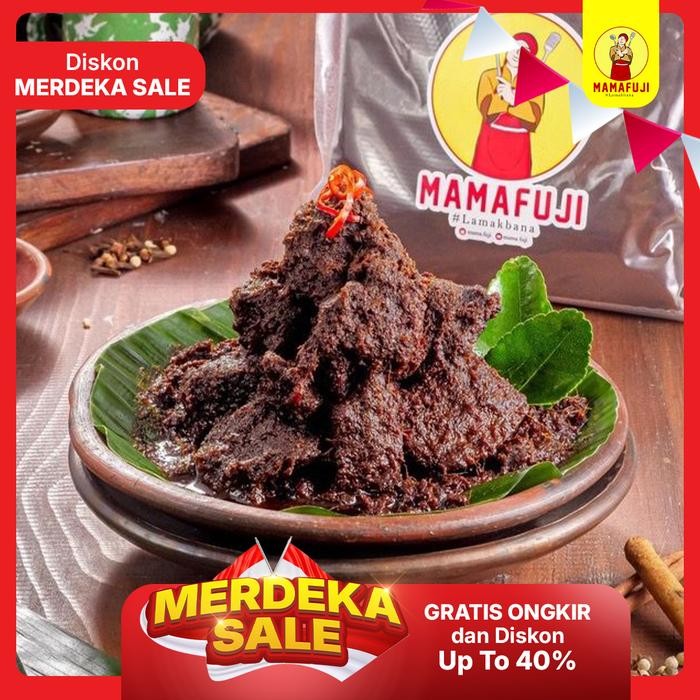 

Siap Kirim Mama Fuji Rendang Padang Asli 700g - 10 Potong Ukuran Besar