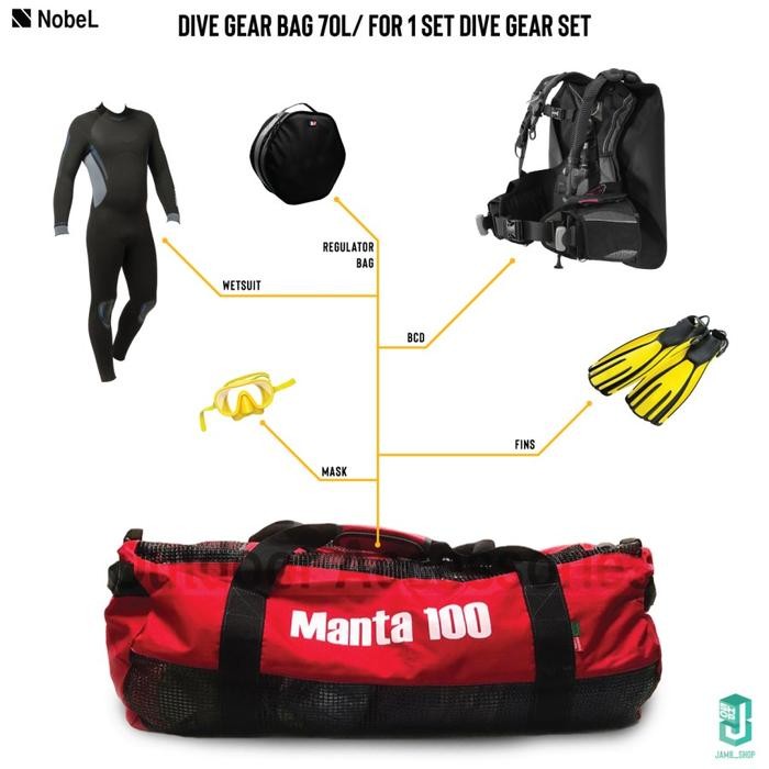 Tas Peralatan Diving Selam / Dive Gear Bag 70L / Nobel Manta 100