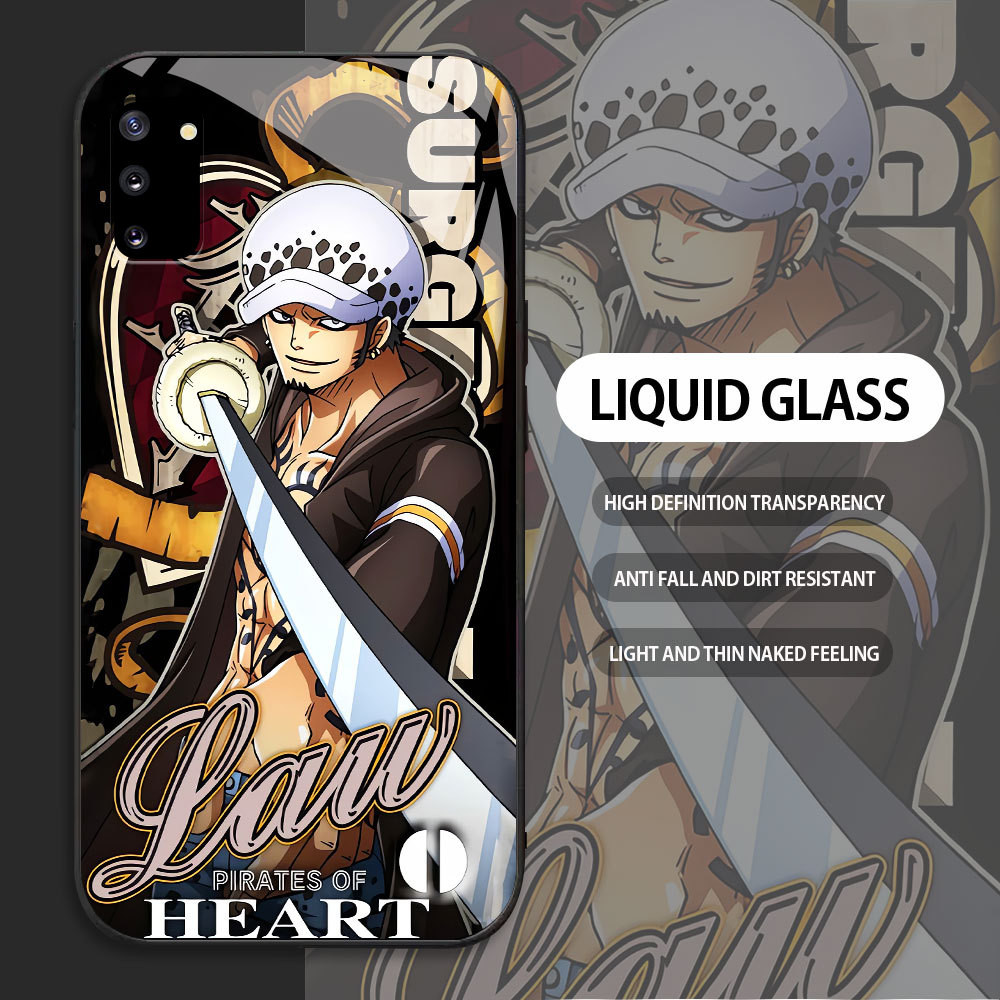 For Samsung Galaxy NOTE 9 10 Plus Pro Casing Handphone  ONE PIECE‌ Doflamingo Glass kesing Phone Cas