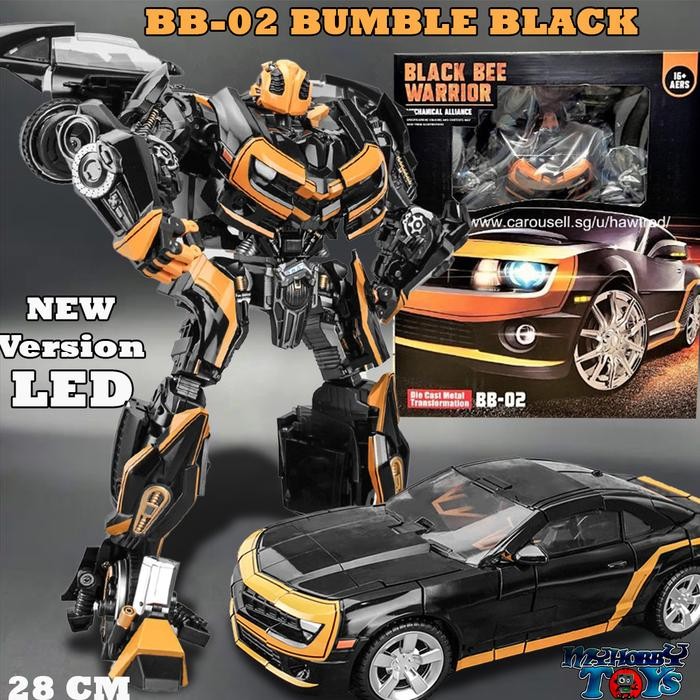 Sale Action Figure Transformers Bumblebee Black Version BB-02 MobiltMainan Robot Transformer