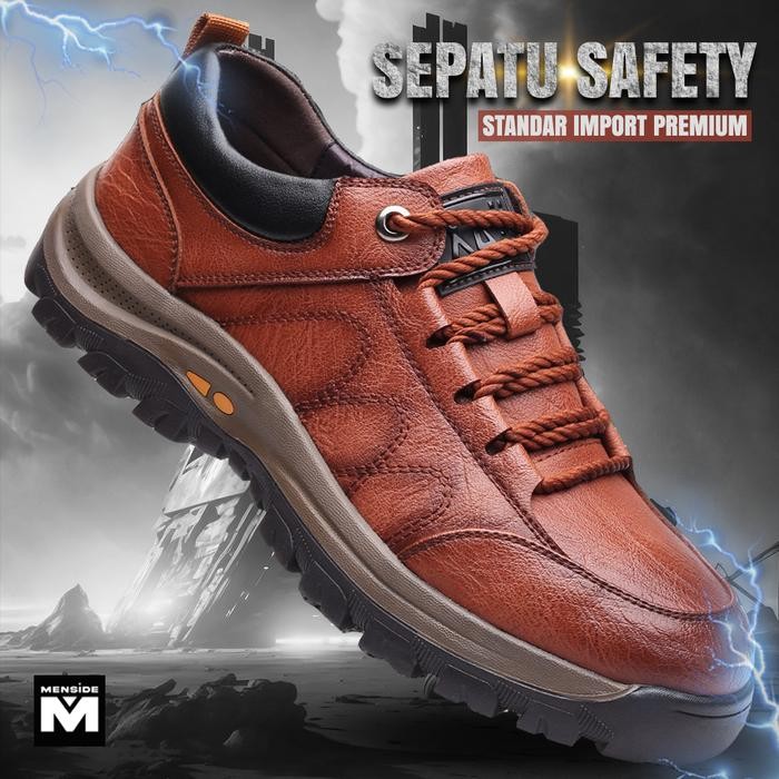 TERBARU SEPATU PRIA PREMIUM IMPORT SERGIO K-11 SNEAKERS SAFETY KERJA SHOES COKLAT SIAP KIRIM PACKING