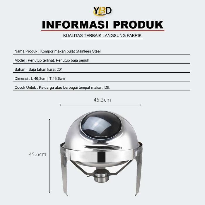 Tersedia Roll Top Prasmanan Bulat Chafing Dish Set