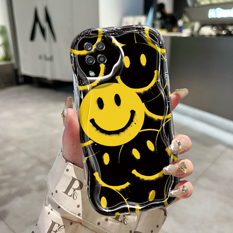 Casing Hp Untuk Samsung Galaxy A12 4G A12 5G M12 F12 Case Casing tas wajah tersenyum pole Kasing HP 