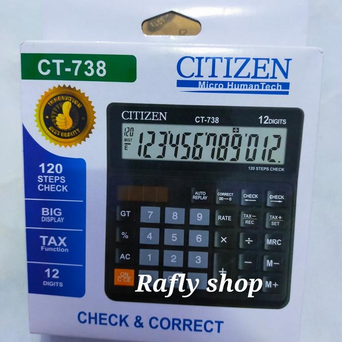 

kalkulator citizen ct 738 12 digit kode 255