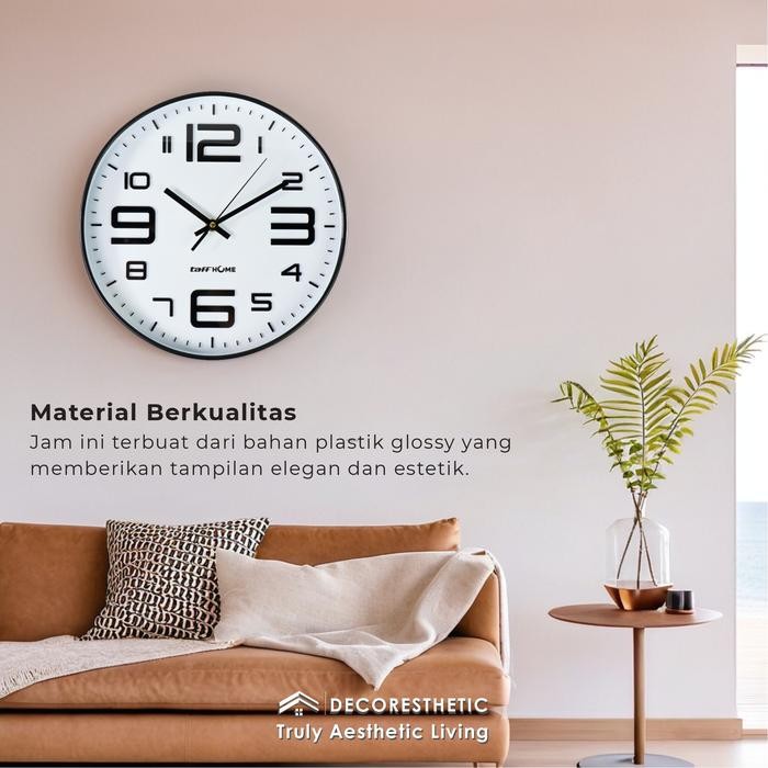 Decoresthetic Taffhome Jam Dinding Glass Quartz Kamar Kaca Jam Hiasan Dinding Aesthetic Minimalis