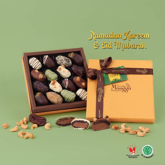 

Chocolate Monggo Kurma Ramadan Praline 16pcs Gift Parsel Lebaran