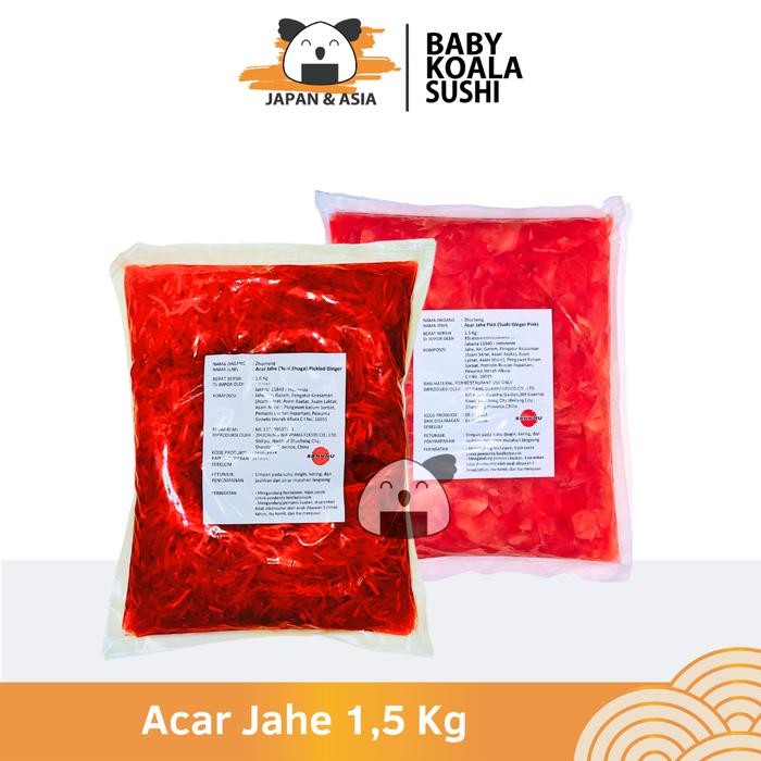 

GARI PINK & BENI SHOGA Acar Jahe Pink 1 Kg Halal Gary Import Ginger Pickled for Sushi Acar Jahe -BKS