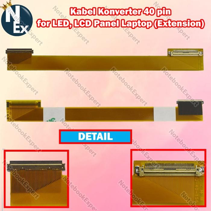 Tersedia Kabel Converter 40 Pin Konverter LED LCD Panel Laptop Extension