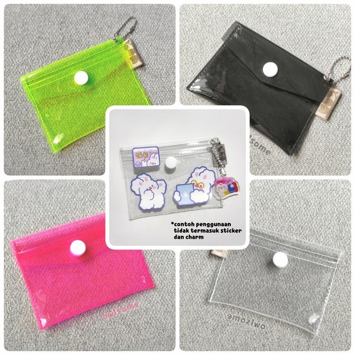 (Allthebest) dompet kartu, dompet pvc plastik mika transparan 2 slot, dompet koin
