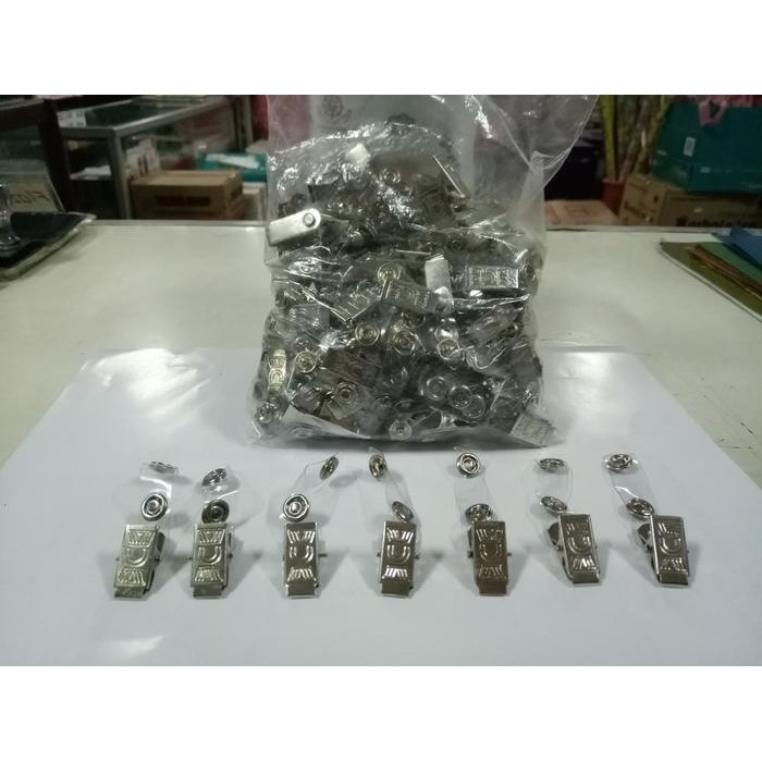 

Ready Jepitan Besi Id Card Klip Penjepit Name Tag 100 Pcs