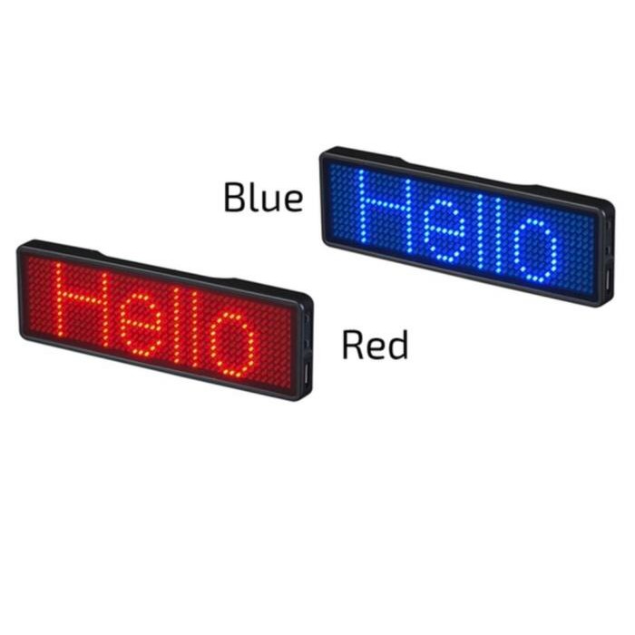 

Ready Name Tag Led Running Text Custom Bisa Setting Teks Menyala