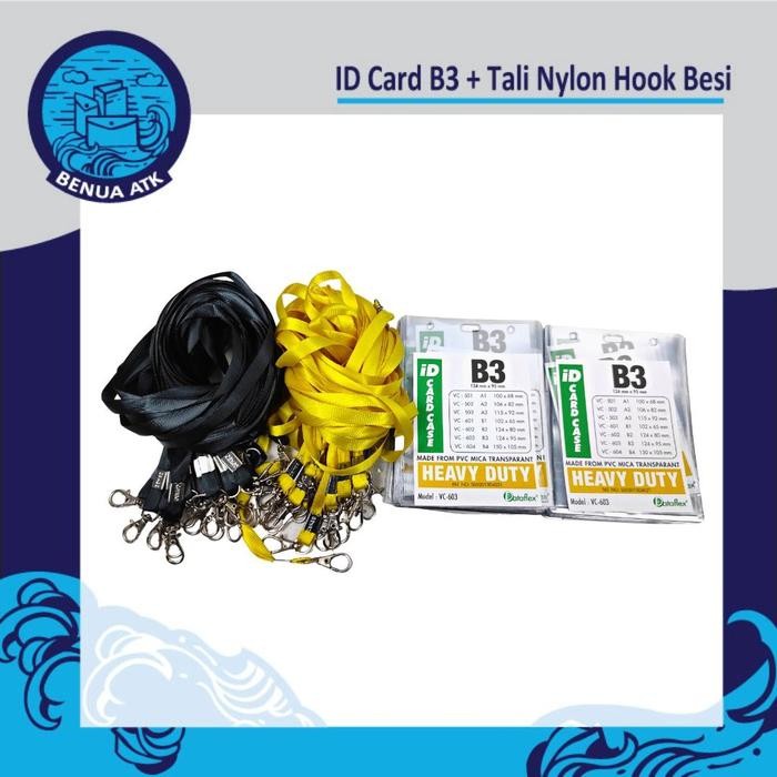 

Ready Bundling Paket Id Card B3 + Tali Lanyard Nylon Hook Besi Dataflex Original