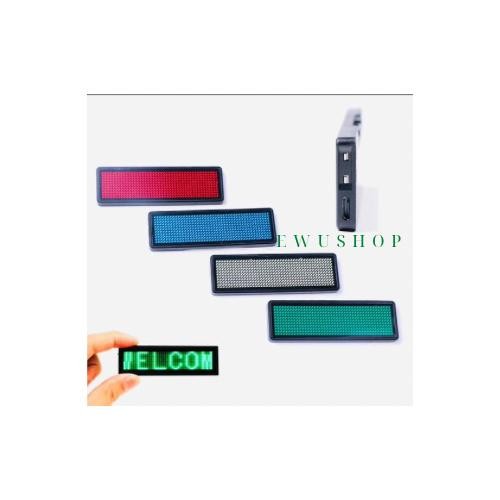 

Ready Led Name Tag Running Text Hijau Name Badge Digital Custom