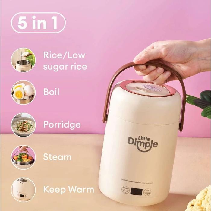Bisa Grab Little Dimple Mini Portable Cooker - Alat Masak Mpasi - Rice Cooker