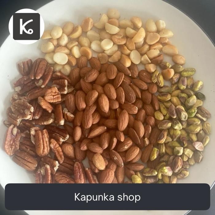 

Roasted Mix Nut 250gr ( Pecan Pistachio Macadamia Almond ) Food Snacks