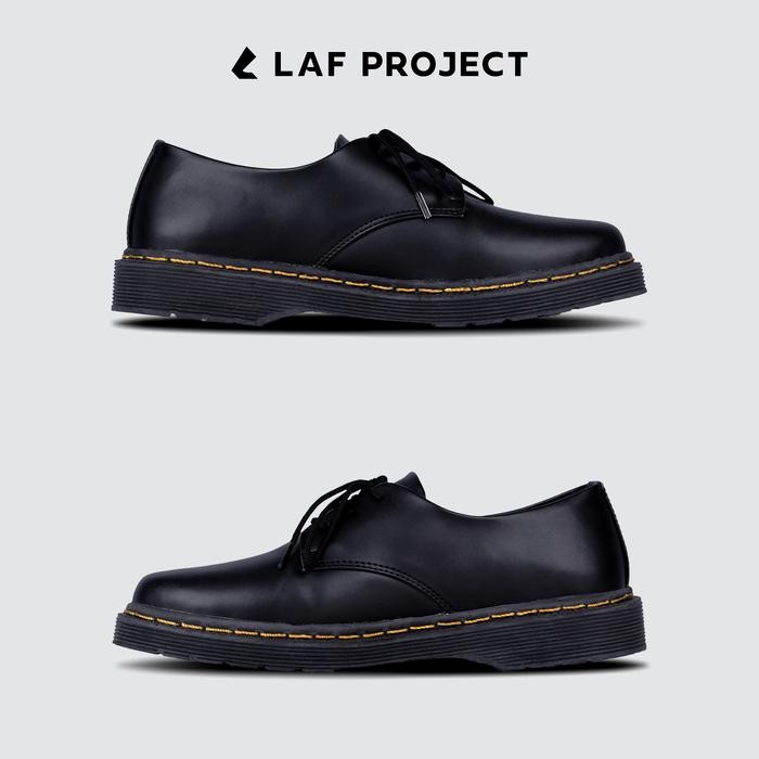 Sepatu Loafers Tali Pria - Naldo - Full Black Shoes Pantofel