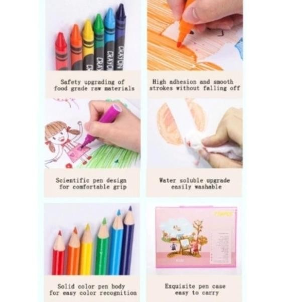 

Terbaru! Alat Lukis Super Mega Art 208 Pcs Crayon Oil Paste Warna Set - Biru