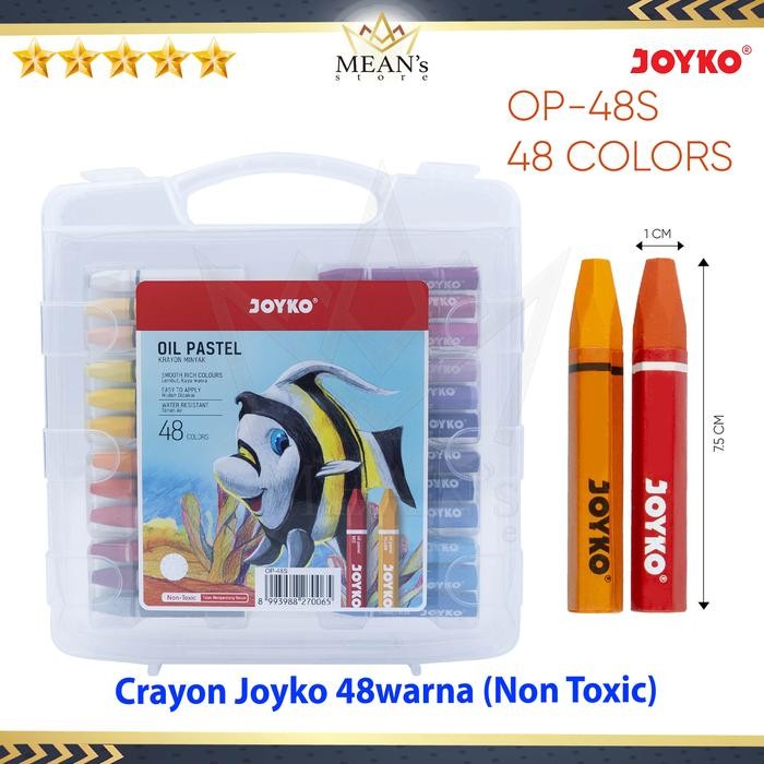 

Crayon 48 Warna Joyko / Oil Pastel 48S / Crayon Oval 48 Warna