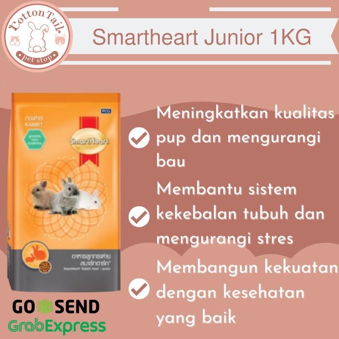 tersedia smartheart junior 1kg - pelet makanan kelinci junior