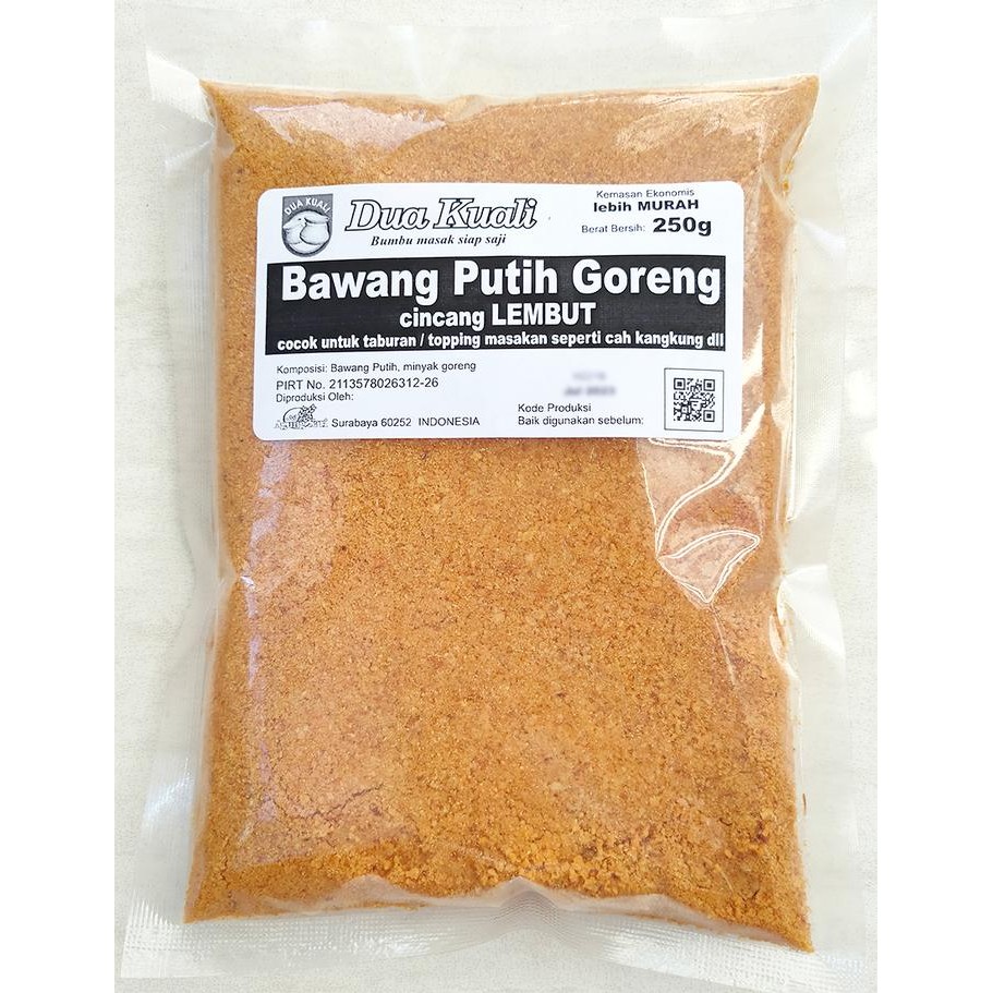 

promo dua kuali bawang putih goreng cincang lembut 250gr