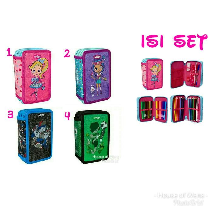 

Smiggle Squad Triple Pencil Case - Tempat Pensil Set Smiggle