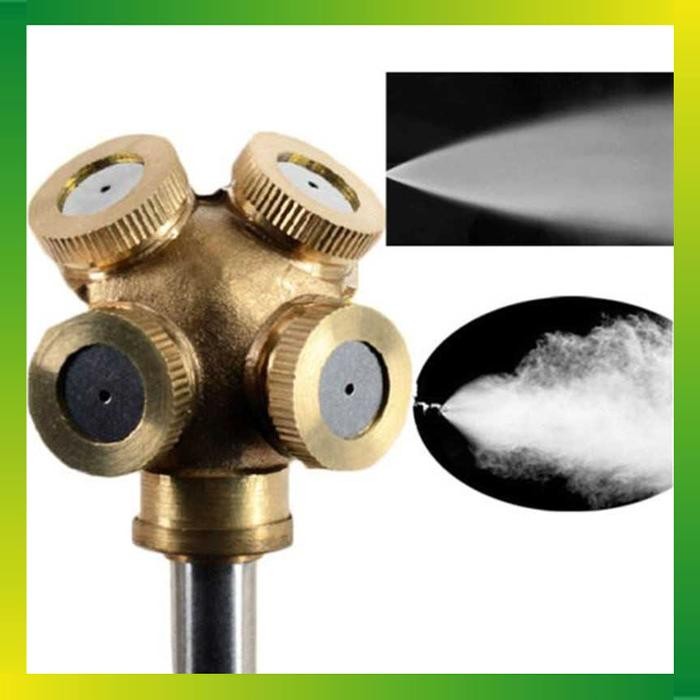 Pilihan- Sprinkler Spray Nozzle Air Irigasi Taman Copper 4 Holes Sprinkle Kabut