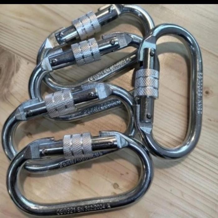 CARABINER 25 KN / SCREW LOCK CARABINER ORIGINAL MURAH PROMO