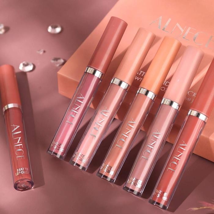 Pilihan- Promo & Cod 6Pcs Paket Lipstik Matte/Set Lip Gloss Matte Beruang - Lipstik Matte Anti