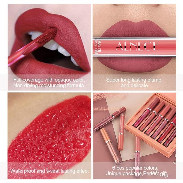 Pilihan- Cod6Pcs Matte Lipstick Set - Lipstik Matte Tahan Lama Dan Tahan Air Set Lipstik Matte
