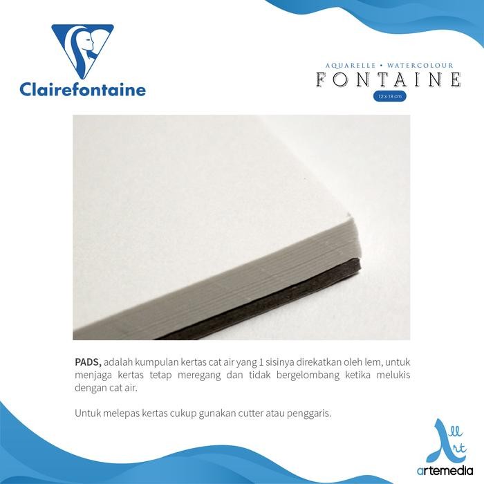 

Clairefontaine Fontaine Watercolor Pad 12X18Cm Cotton 300Gsm Kertas Cat Air Premium Made In France