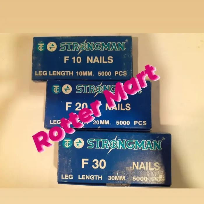 Pilihan- Isi Paku Tembak Strongman F10,F15,F20,F25,F30 Staples Lurus Angin