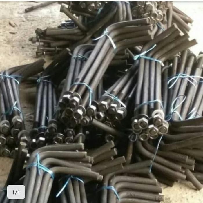 Pilihan- Anchor Bolt L 19Mm Angkur (3/4) X 50 Cm Besi Hitam