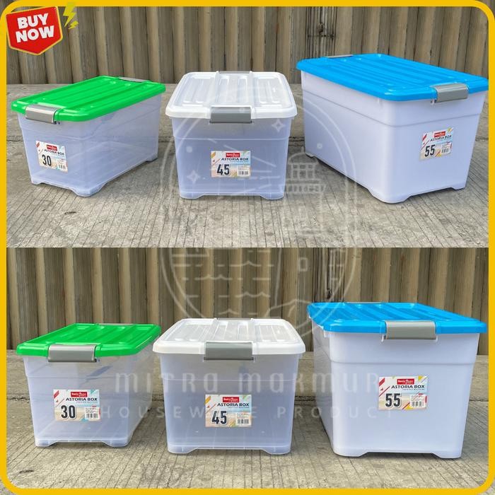 KONTAINER BOX RODA 30 45 55 LITER BASIC HOME LION STAR CONTAINER BOX WITH WHEELS BOX PENYIMPANAN