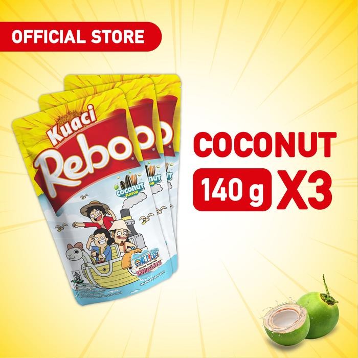 

SIAPKIRIM Rebo Kuaci Bundling 3 PCS - Varian Rasa Coconut 140 Gram READY STOCK
