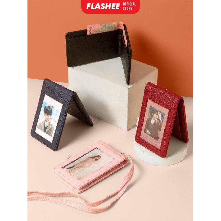 

jjm - Flashee Lanyard Kulit Magnet ID Card Holder Tabby Lanyard Magnet Name Tag Kulit Termurah