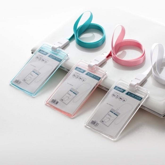 

jjm - ID card case holder transparant bening Bantex 8868 potrait lanyard