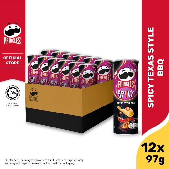 

[CARTON DEALS] Pringles Spicy Texas Style BBQ Keripik 97g (12pcs)