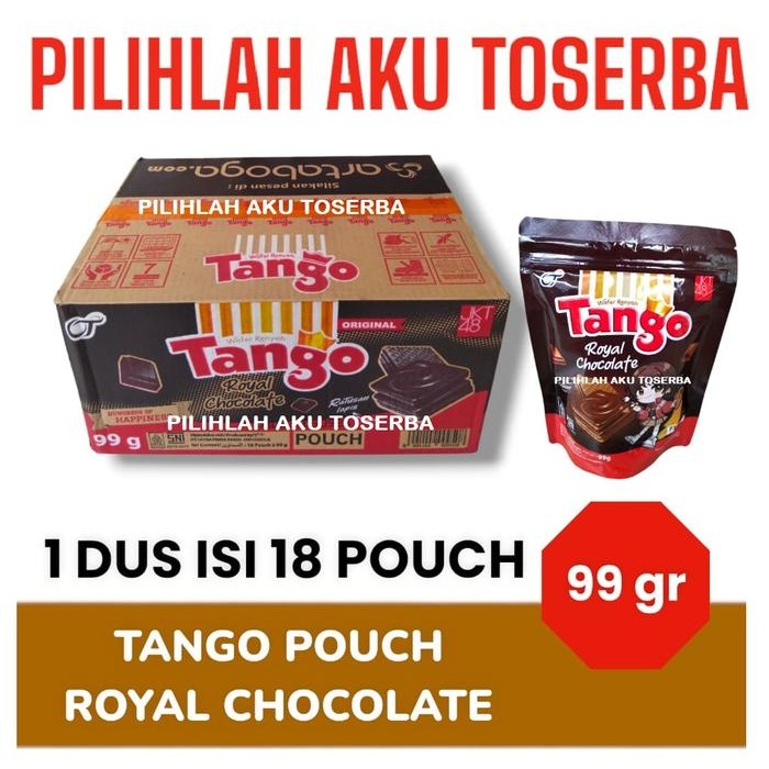 

WAFER TANGO POUCH CHOCOLATE 100 gr - ( HARGA 1 DUS ISI 18 POUCH )