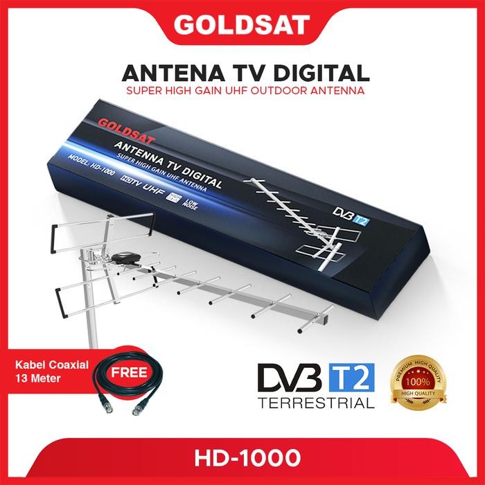 Antena TV Digital Outdoor GOLDSAT HD1000 Antena TV Luar