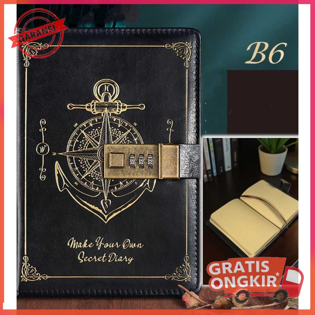 

Buku Jurnal Leather Vintage B6 200 Halaman Grid with Lock - INU148