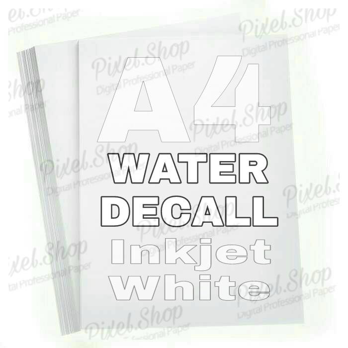 Pilihan- Kertas Water Decal White Susu Inkjet A4 190 Polos Decal Water Slide