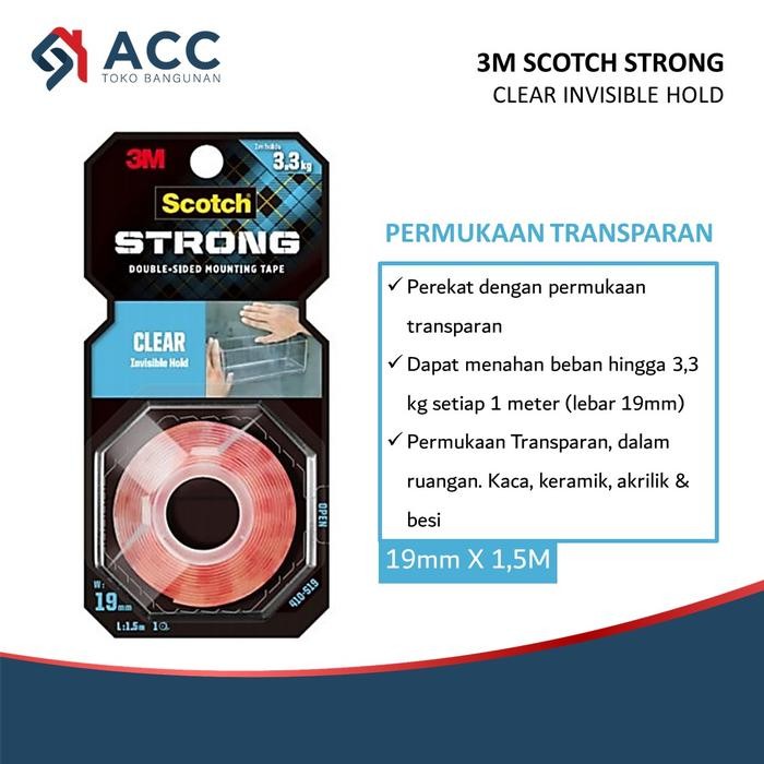 

Pilihan- 3M Scotch Clear Bening Double Tape Sided Mounting 19Mm X 1.5 Meter