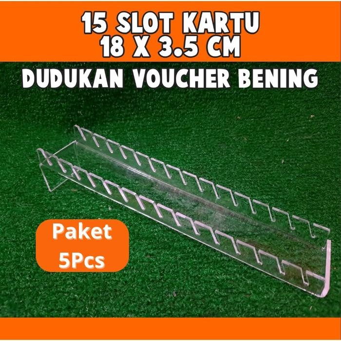 

Pilihan- Paket Hemat 5Pcs Dudukan Kartu Voucher 15Slot