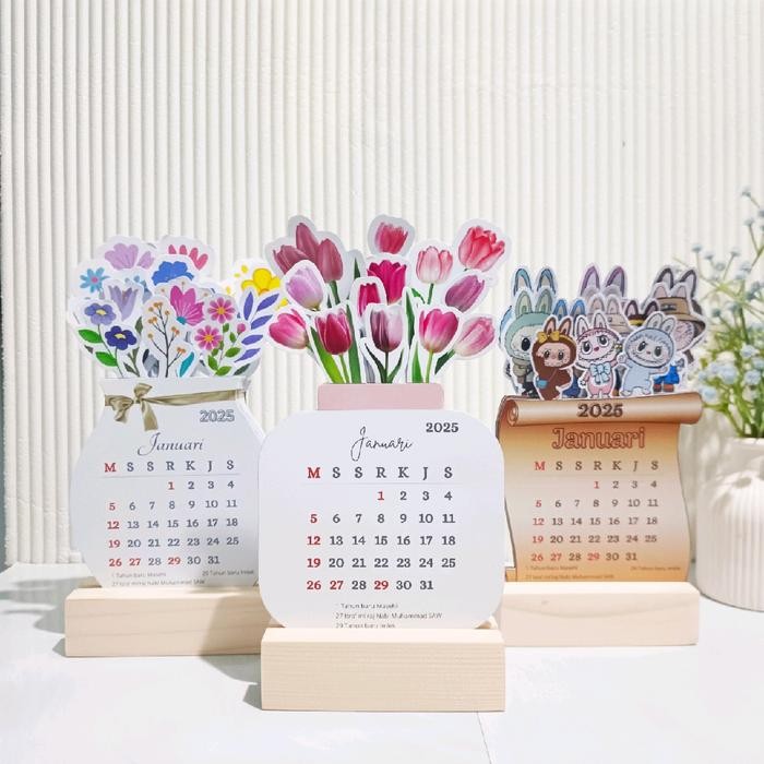 

Pilihan- Kalender Meja Mini Aesthetic 2025 Calender Blooming Flowers