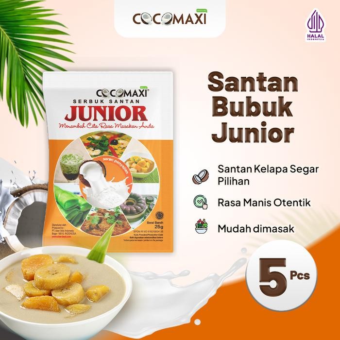 

Pilihan- Cocomaxi Santan Kelapa Bubuk Junior Manis Gurih Alami 25 Gr - Isi 5 Sachet