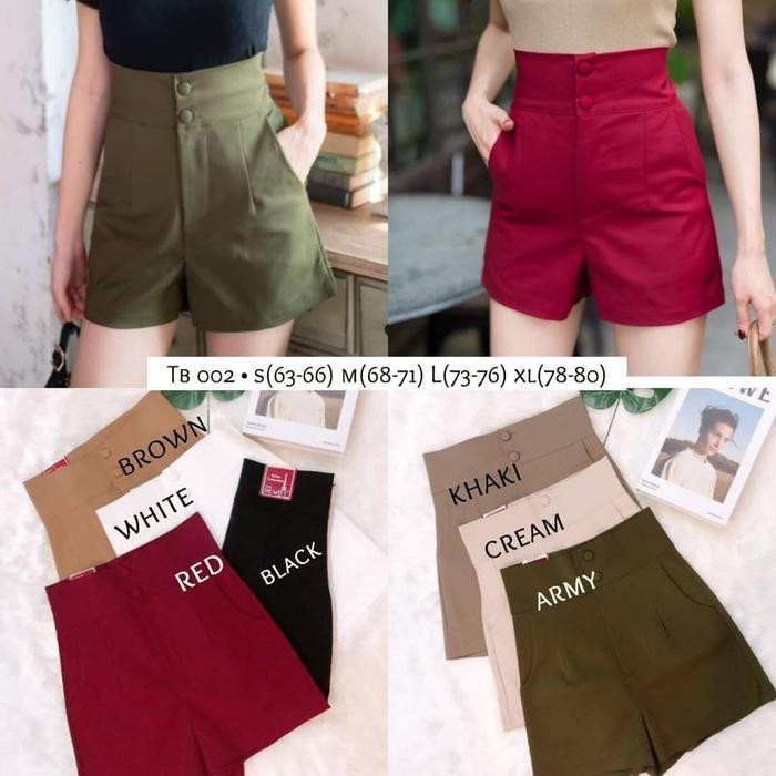 Celana High Waist / Hot Pants Celana Pendek Wanita Style Korea Premium