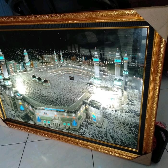 Hiasan dinding Ka'bah Kota Mekkah Hiasan dinding Lampu hiasan dinding kabah menyala hiasan dinding
