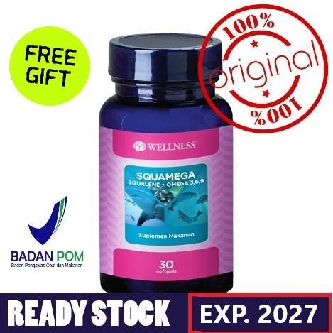 WELLNESS Squamega Squalene + Omega 3 6 9 (30 Softgels) - Suplemen Makanan Kaya Omega-3 6 9 Squalene
