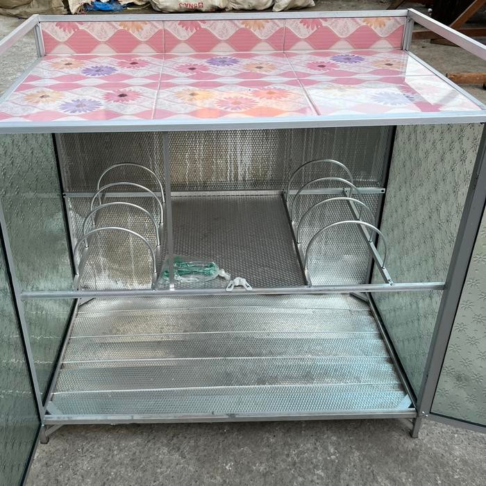 Bisa Grab Rak Kompor 2 Tungku/ Meja Kompor 2 Tungku / Rak Piring 2 Pintu
